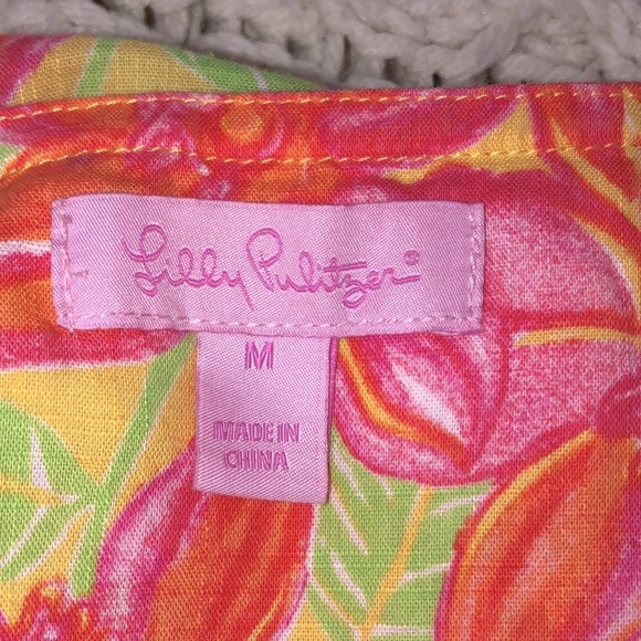 Lilly Pulitzer dress tropical floral with beaded details size medium cotton - Picture 6 of 11